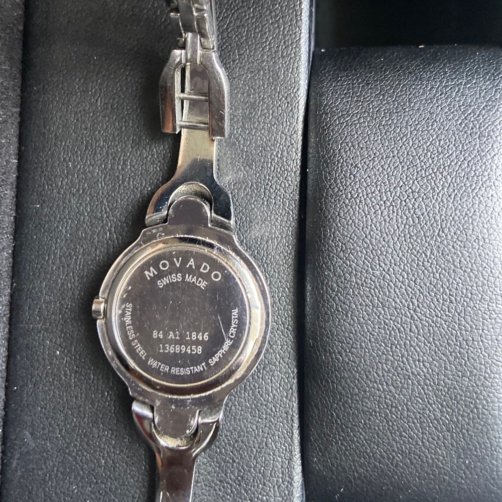 HP🎉MOVADO Stainless Steel Black Face Bangle Watch ⚡️Flash Sale⚡️ - Picture 7 of 16